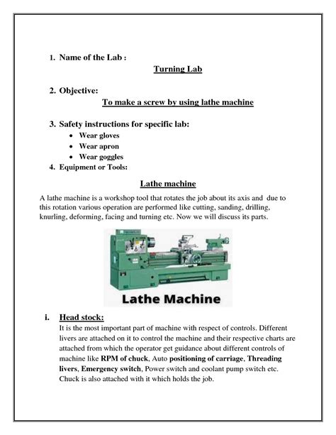 cnc lathe machine lab report discussion|lab report on lathe machine.